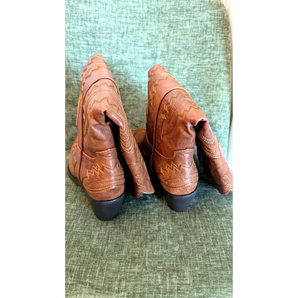 LeunDen Brown Cowboy Boots for Women, size 10